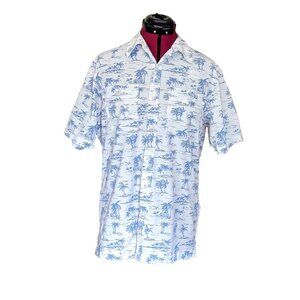 Croft & Barrow Quick Dry Shirt Blue White Men Button Front Size Small Po…